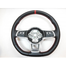 Volant multifunkční tříramenný, kůže, pádla, červené prošití Volkswagen Golf VII 7 5G GTI 5G0419091